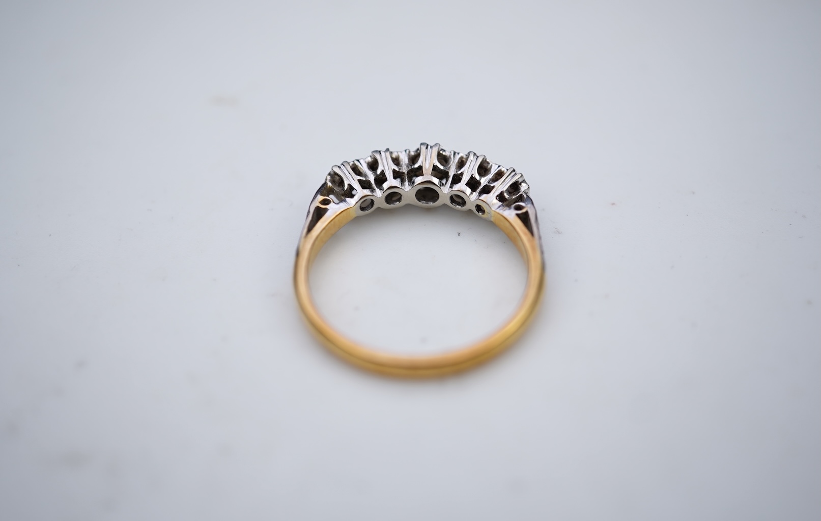 A diamond five-stone ring
